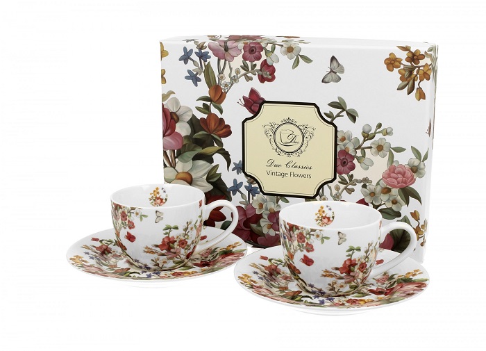 Šálky + podšálky porcelánové 143398 SET 2 x 90ml