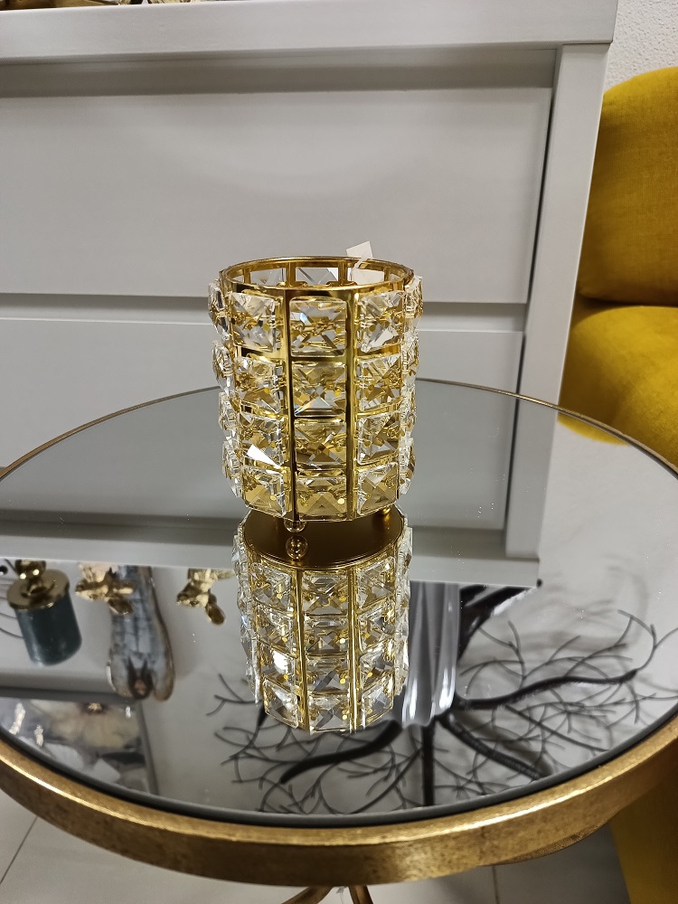 Svietnik luxusný zlatý v.12cm