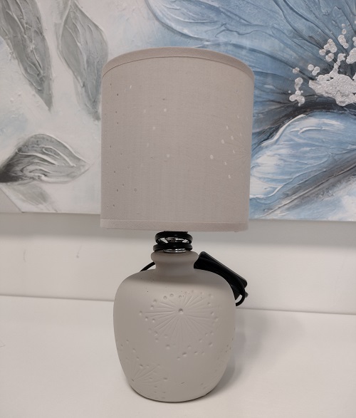 Lampa stolová krémová - v.28x13cm