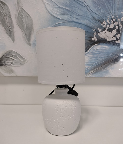 Lampa stolová biela - v.28x13cm