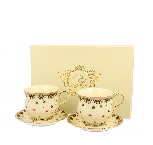 STYLE Šálky + podšálky porcelánové SET 2 x 120ml