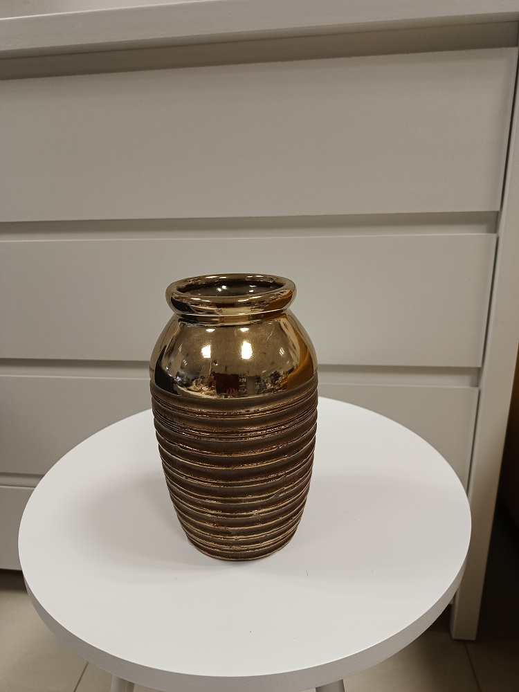 Váza keramická zlatá v.20x13x13cm