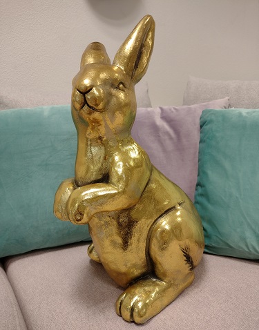 Zajac veľkonočný zlatý v.53x21cm          