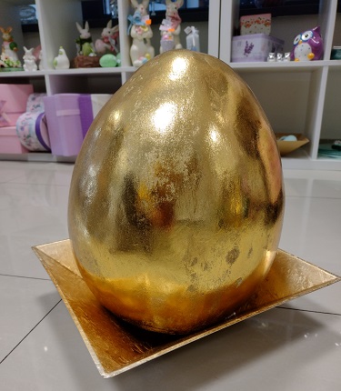 Vajce veľkonočné zlaté v.32xspodok16cm          