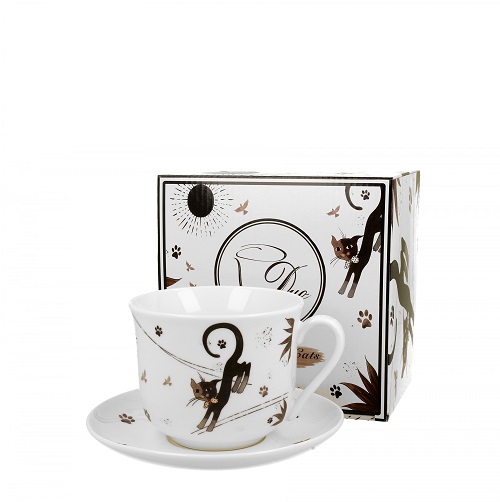 Šálka porcelánová + podšálka mačka 400ml
