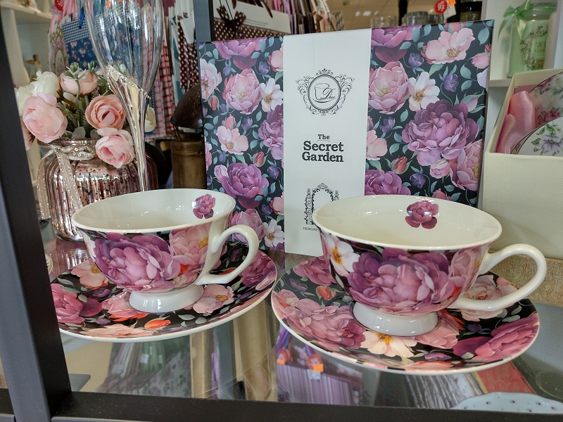 Šálky + podšálky porcelánové Spring Roses SET 2 x 250ml
