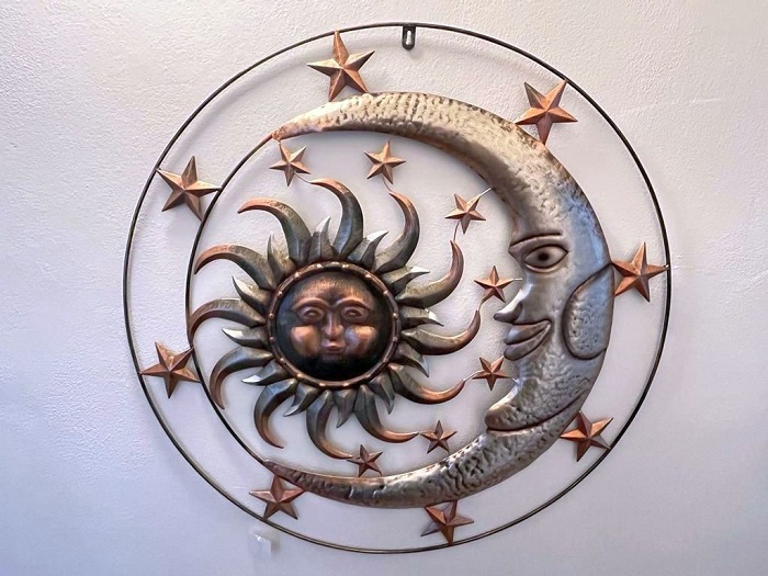 Slnko/mesiac kovové závesné  - pr.75cm