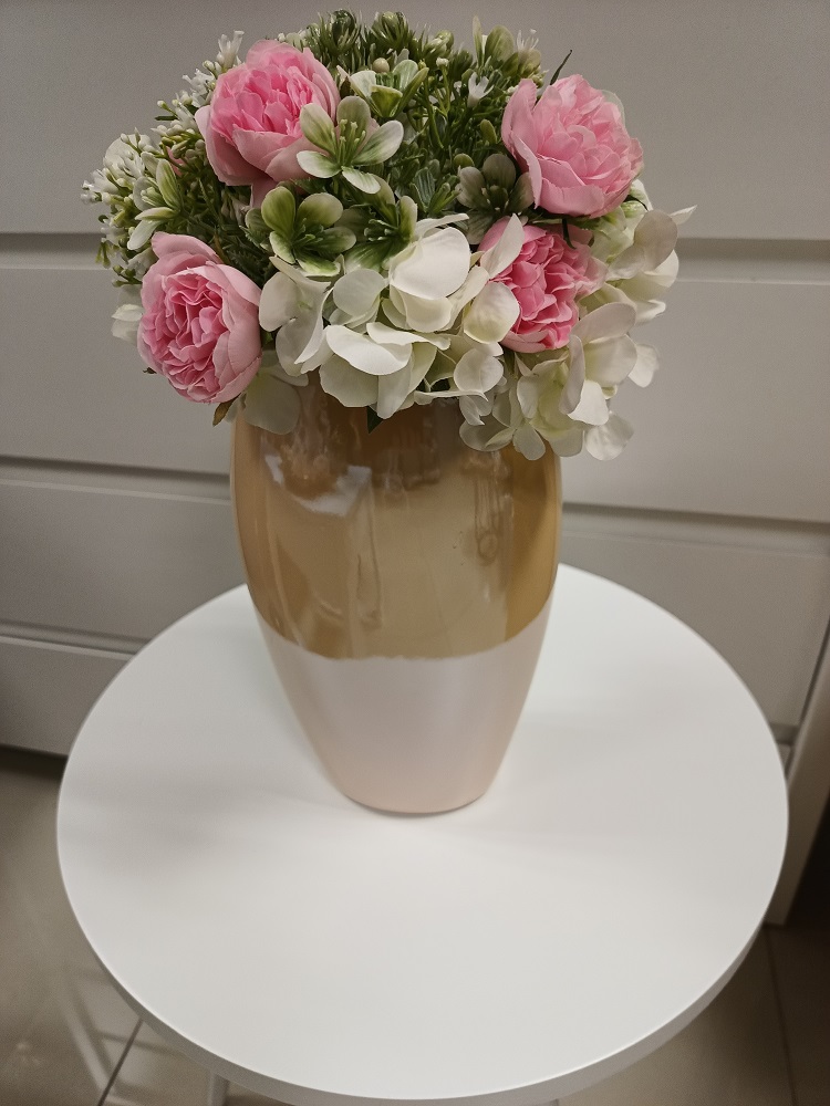 Váza keramická krémová perleť 13784 v.24,5cm